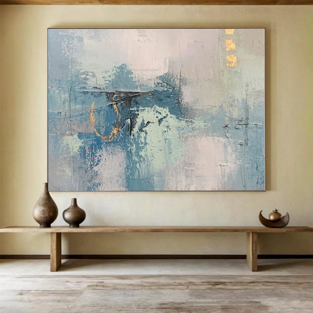 Unique Abstract Art Blue & Gray Textured Abstract Painting On Canvas HPS133