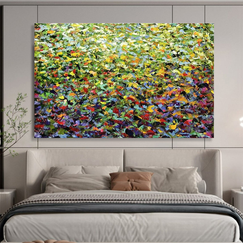 Huge Size Multicolor Abstract Impressionist Floral Art HPS413