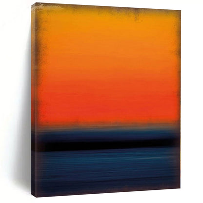 Large Painting In Living Room Orange & Blue Textured Abstract Painting On Canvas PT100