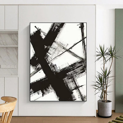 Cool Abstract Paintings in Black and White with Bold Lines PT014