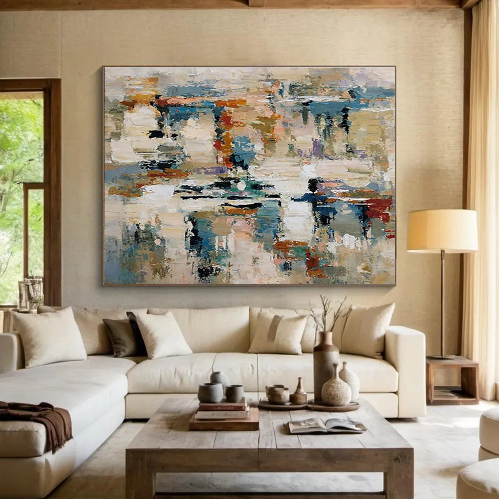 Hand-Painted Multicolor Textured Abstract Art HPS172