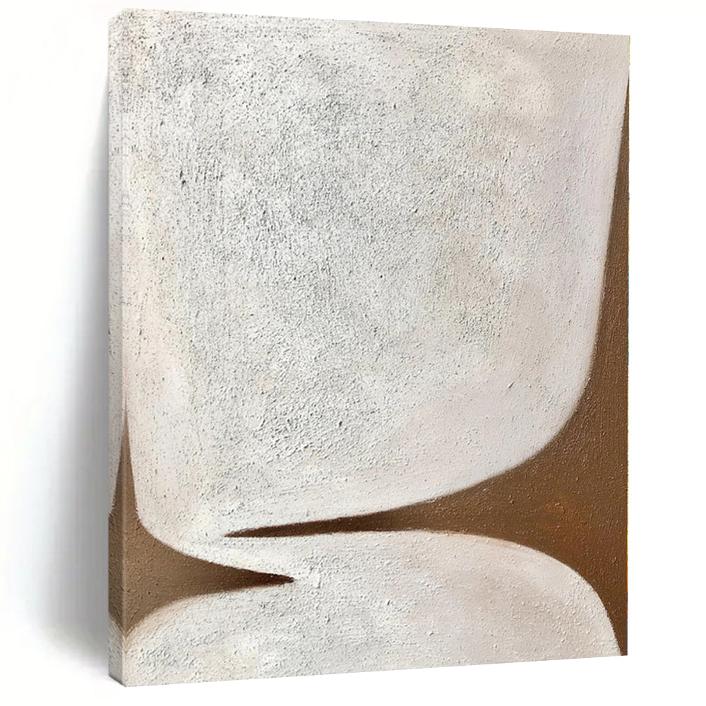 Modern Art Acrylic Beige & Brown Textured Abstract Painting On Canvas PT039