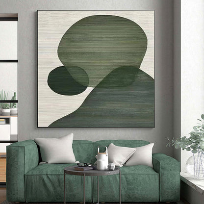 48x60 Green Minimalist Geometric Abstract Canvas Art PT334
