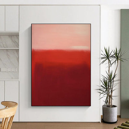Paintings For House Red and Pink Textured Abstract Minimalist Art DPS485