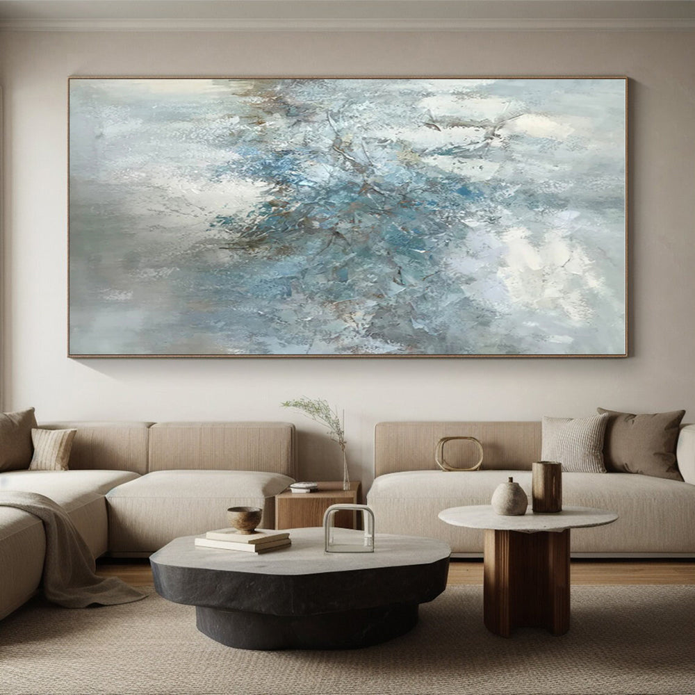Acrylic Modern Art Paintings Blue Gray Textured Abstract Landscape Art PT392
