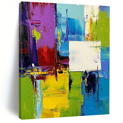 Big Abstract Painting On Canvas, Colorful Geometric Abstract Art On Canvas PT133