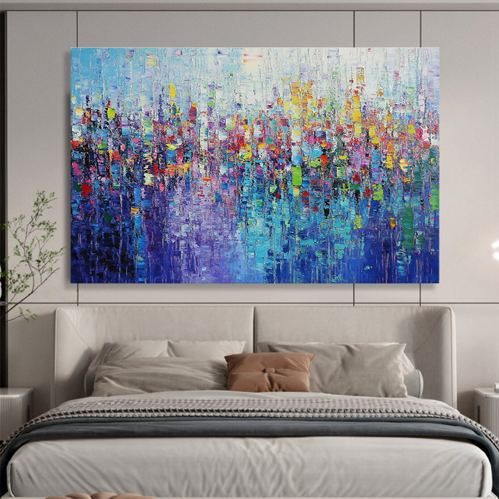 Large Painting In Living Room Multicolor (Blue, Purple, Red, Green) Textured Abstract Painting HPS248