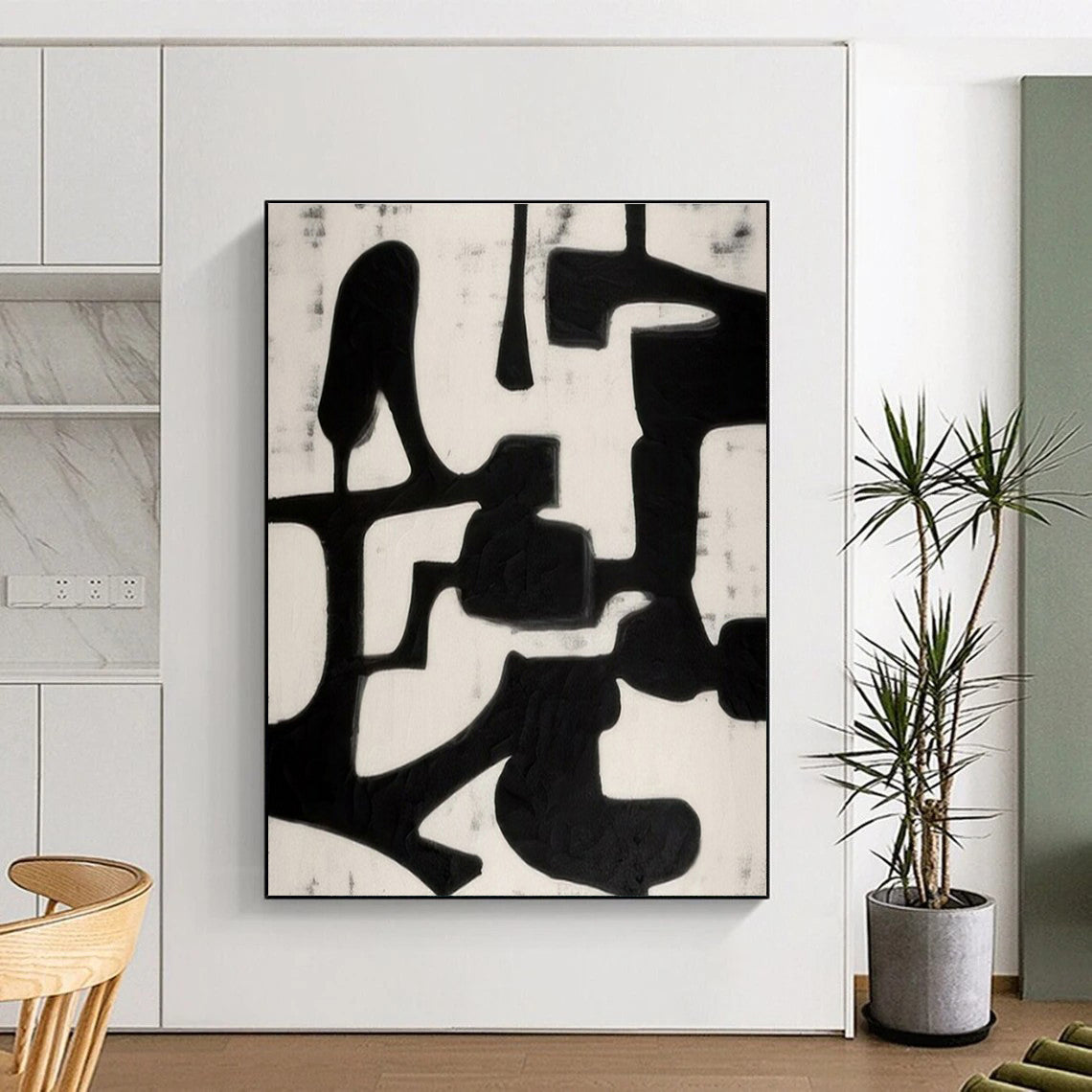 Unique Abstract Art Black and White Geometric Abstract Art PT665