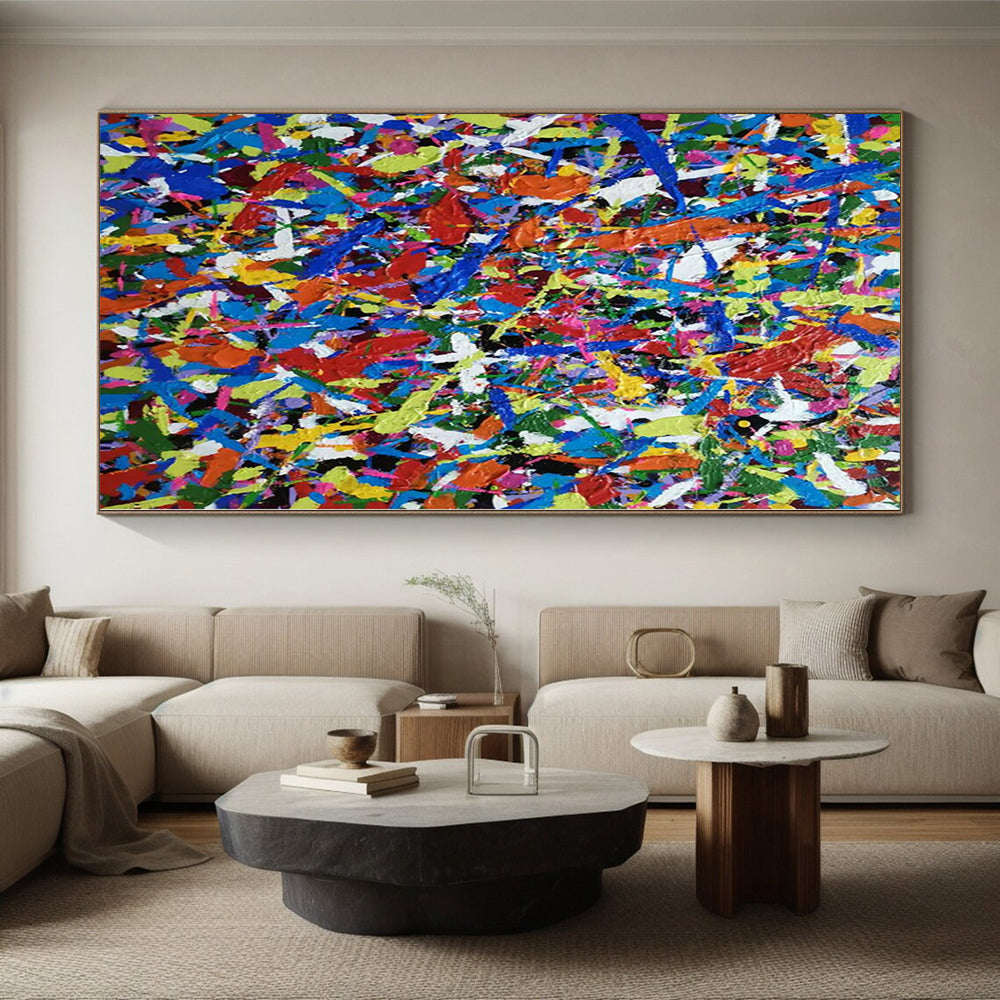 Unique Abstract Art Multicolor Textured Abstract Painting On Canvas PT095