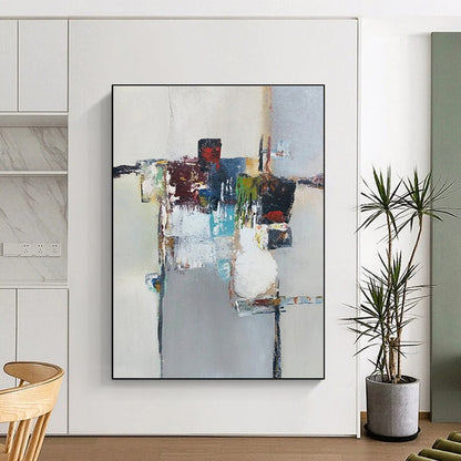 Modern Art Acrylic Multicolor Geometric Abstract Art for House PT510