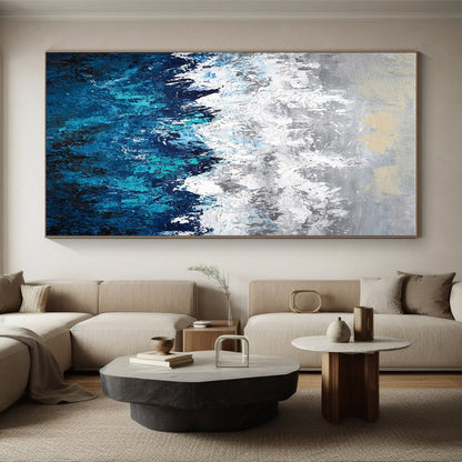 Acrylic Modern Art Paintings Blue Gray White Abstract Landscape Art PT382