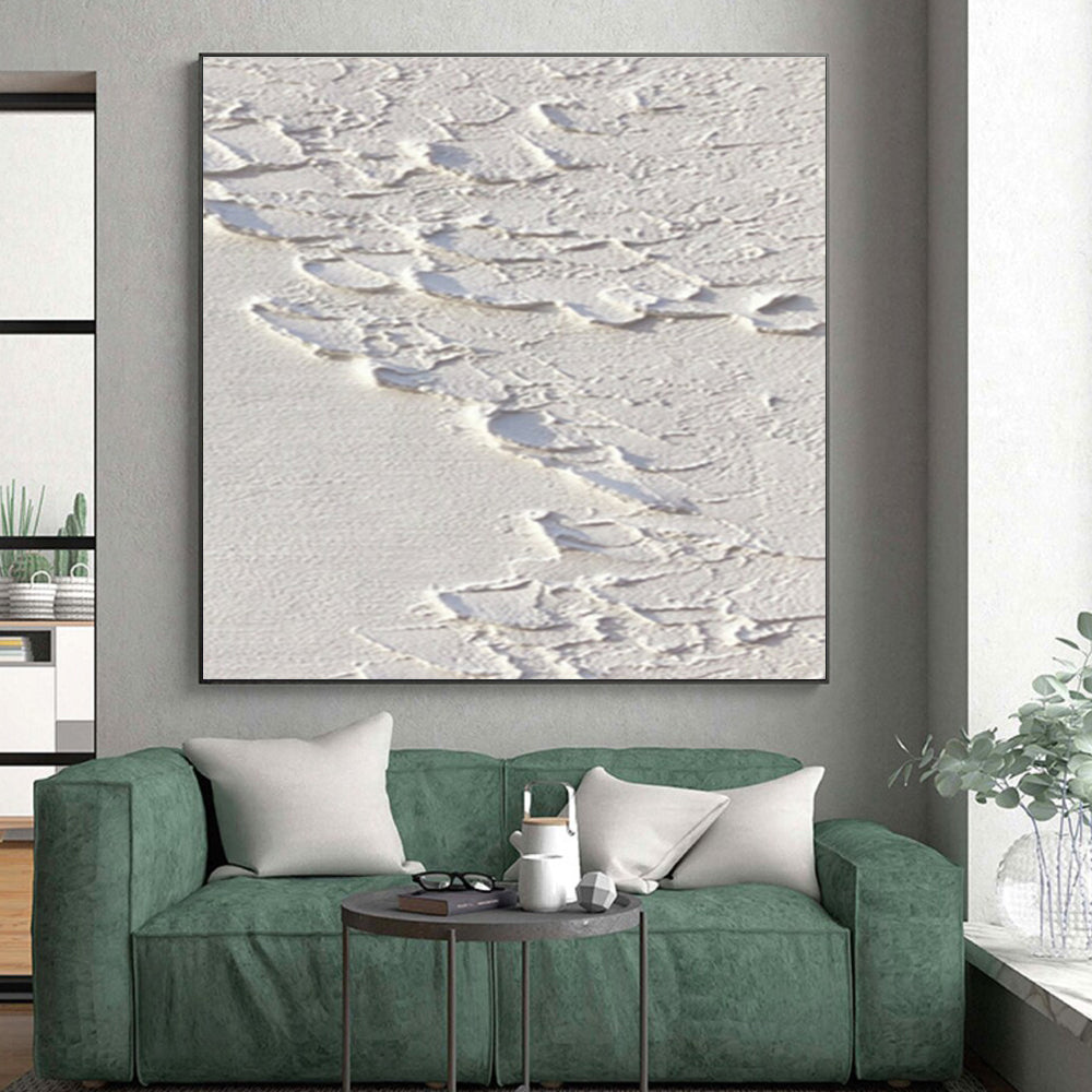 Unique Abstract Art White Textured Abstract Art PT744