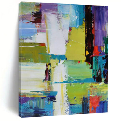 Hand Painting Colorful Geometric Shapes Abstract Acrylic Art PT611