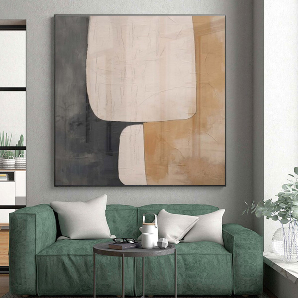Oversized Abstract Wall Art Beige, Gray, and Brown Abstract Art PT669