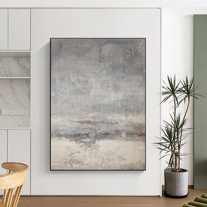 Large Size Gray Textured Abstract Art with Subtle Depth, Modern Art Acrylic PT312