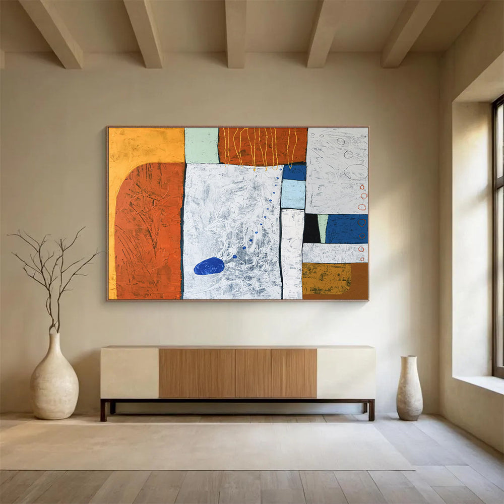 Large Size Multicolor Geometric Abstract Art HPS414