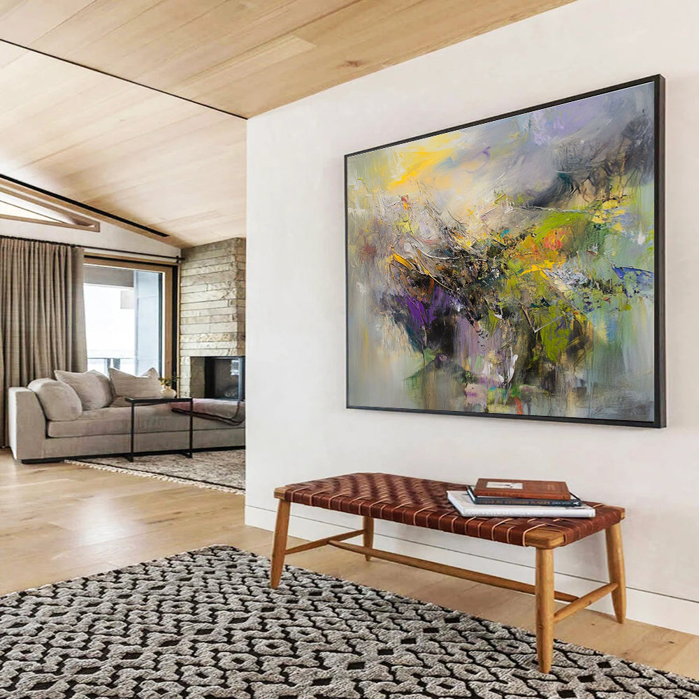 Oversized Abstract Wall Art Colorful Impressionistic Landscape HPS307