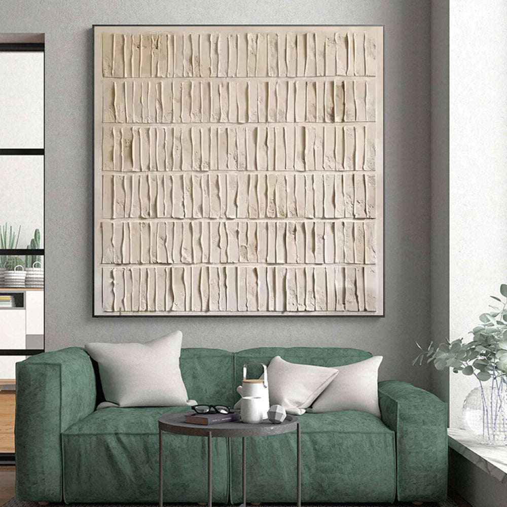 Minimalist Canvas Art Beige Textured Abstract Art PT819