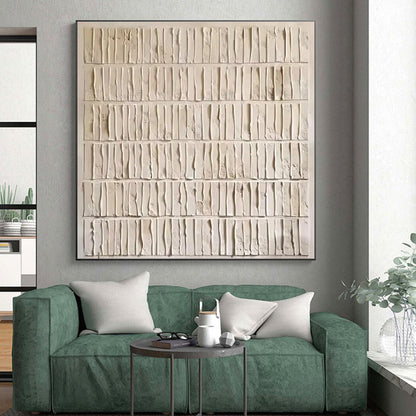 Minimalist Canvas Art Beige Textured Abstract Art PT819