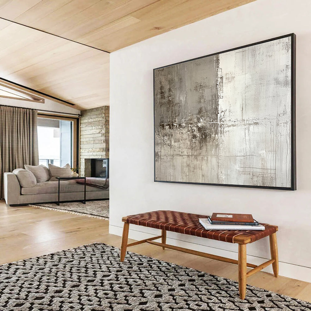 Acrylic Modern Art Paintings Gray & White Textured Abstract Painting HPS246