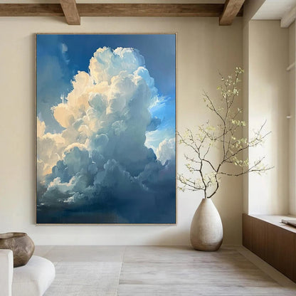 Big Painting Blue and White Cloud Abstract Sky Painting DPS442