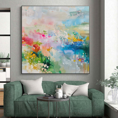 Hand-Painted Colorful Floral Abstract Art PT717