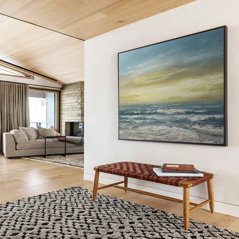 Large Size Blue & Yellow Abstract Sea & Sky Art HPS188