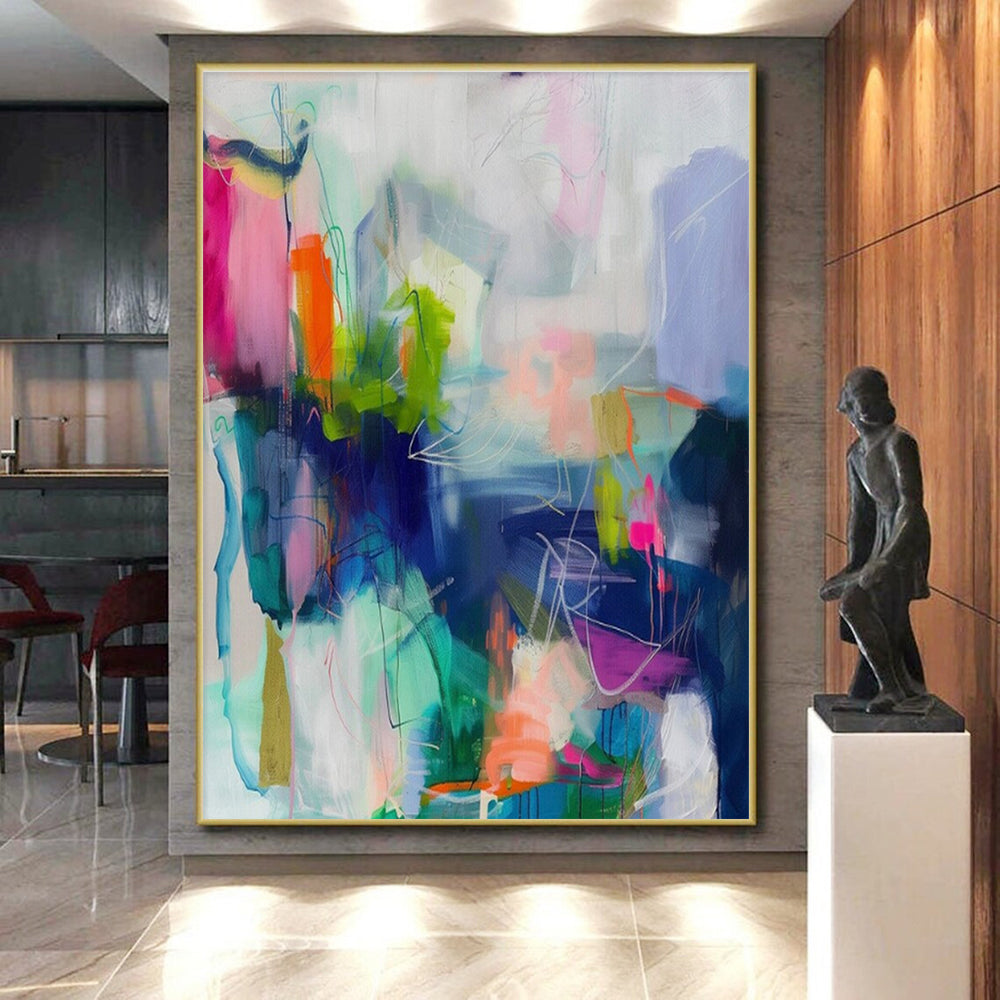 Oversized Abstract Wall Art Colorful Geometric Abstract Art PT715
