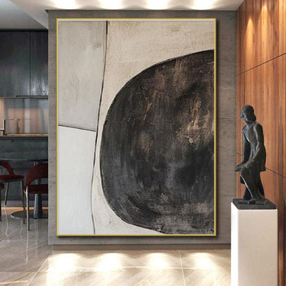 Unique Abstract Art Black and White Circular Abstract Art PT673