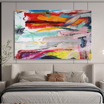 Modern Art Acrylic Vibrant Multicolor Abstract Painting On Canvas HPS086