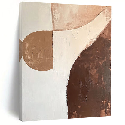 Large Abstract Painting For Living Room, Brown Beige White Abstract Minimalist Art PT160