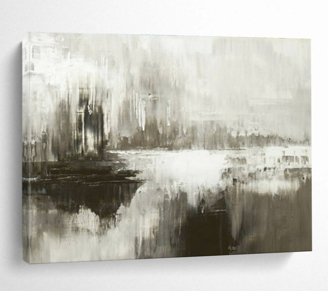 Buy Abstract Art Online Gray and White Abstract City Reflection Art HPS389