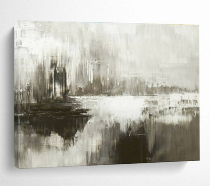 Buy Abstract Art Online Gray and White Abstract City Reflection Art HPS389