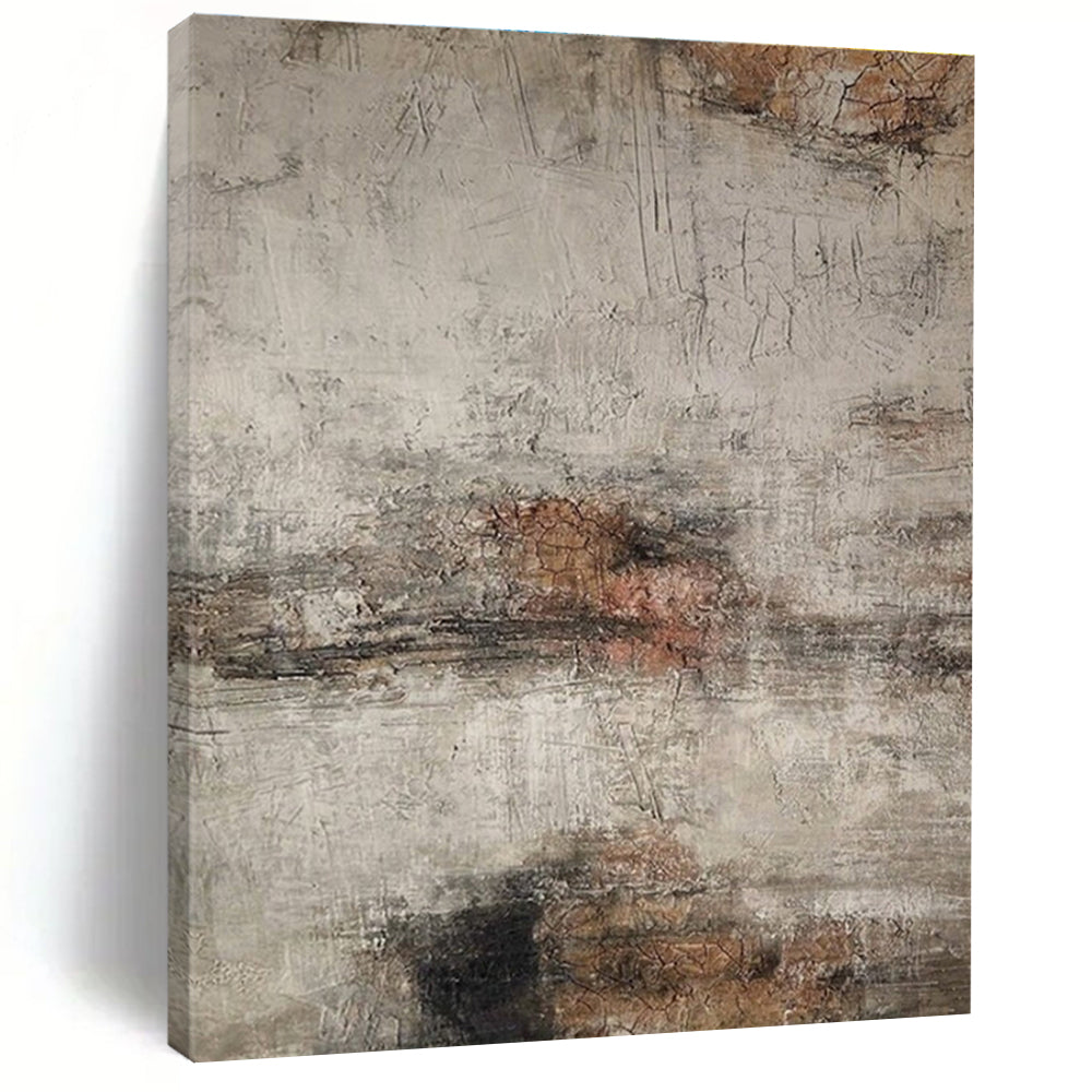Large Contemporary Wall Art Gray and Brown Textured Abstract Art PT629