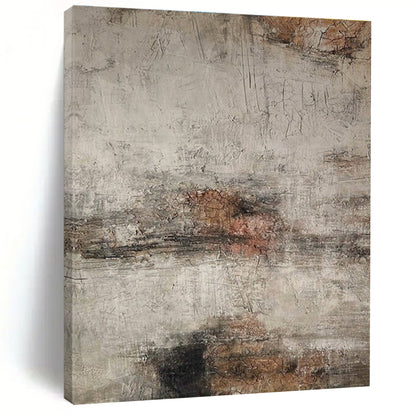 Large Contemporary Wall Art Gray and Brown Textured Abstract Art PT629
