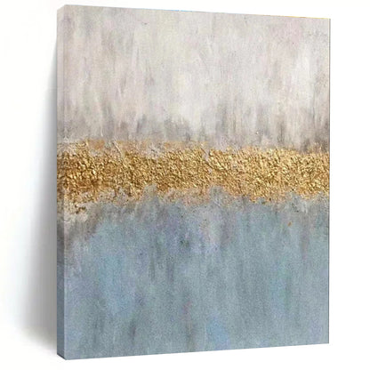 Oversized Gray, Gold & Blue Abstract Color Block, Cool Abstract Paintings DPS508