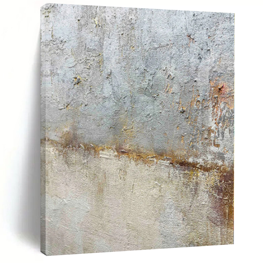 Large Painting In Living Room Gray & Brown Textured Abstract Painting On Canvas PT080