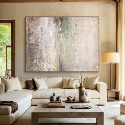 Hand Painting Beige and Gray Textured Abstract Acrylic Art PT631