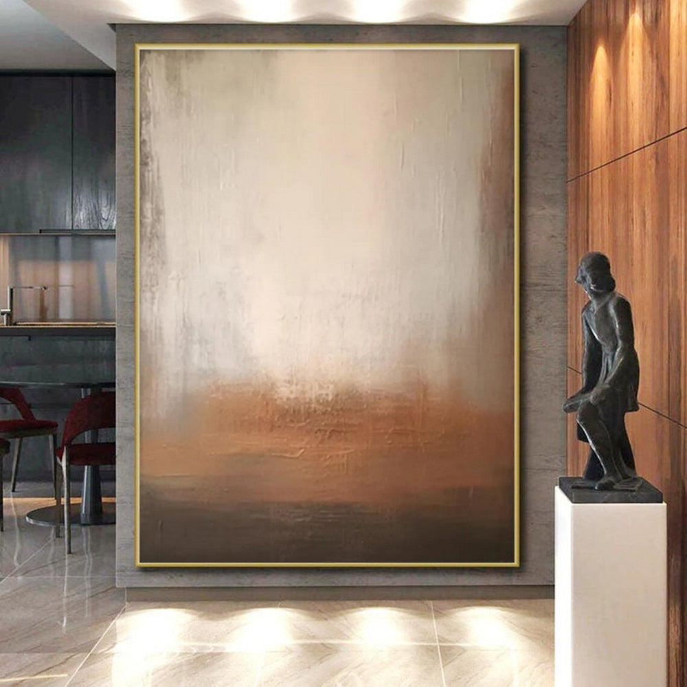 Paintings For House Beige Gray Abstract Textured Landscape Acrylic Painting PT480