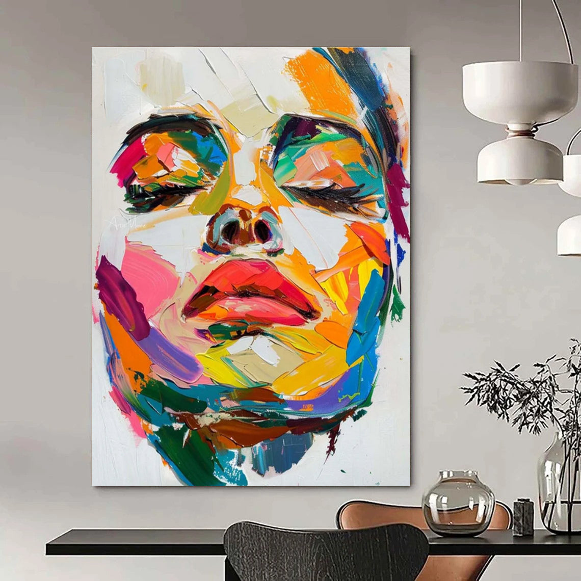 Unique Abstract Art Colorful Portrait Abstract Face Painting DPS447