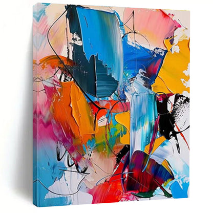 Oversized Abstract Wall Art Multicolor Dynamic Abstract Art PT364