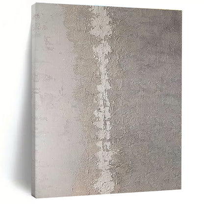 Minimalist Canvas Art in Gray and White Textured Line Design, Hand Painted Art PT310