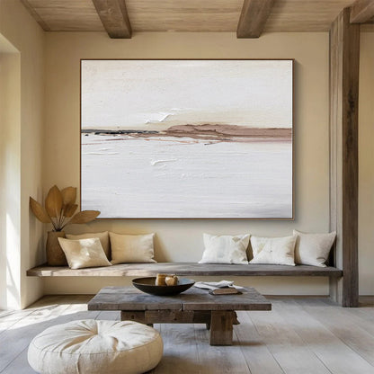 Minimalist Canvas Art Beige & Brown Textured Abstract Art HPS156