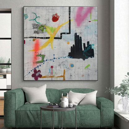 Hand-Painted Multicolor Textured Abstract Art PT776
