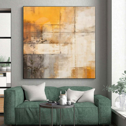 Acrylic Modern Art Paintings Orange, Gray, and White Abstract Art PT670