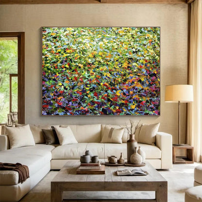 Huge Size Multicolor Abstract Impressionist Floral Art HPS413