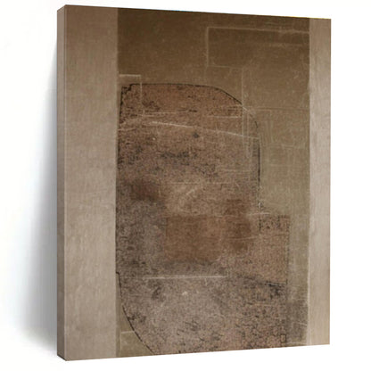 Minimalist Canvas Art Brown and Beige Geometric Abstract Art PT743