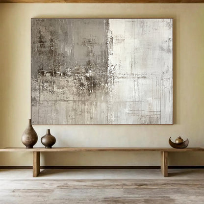 Acrylic Modern Art Paintings Gray & White Textured Abstract Painting HPS246