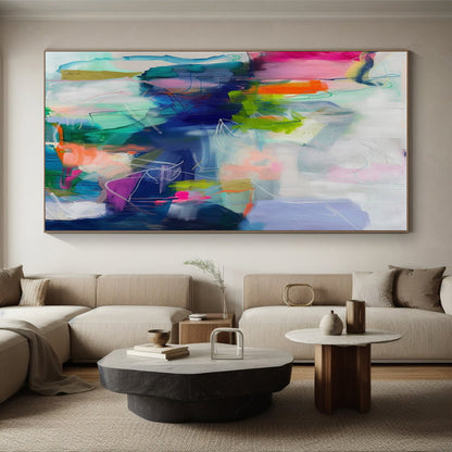 Oversized Abstract Wall Art Colorful Geometric Abstract Art PT715