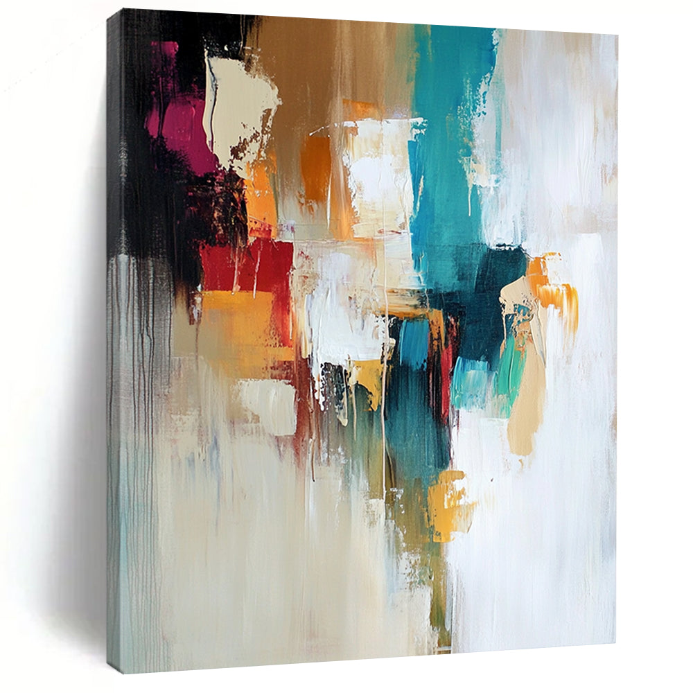 Affordable Large Abstract Wall Art, Multicolor Abstract Expressionist Art PT168